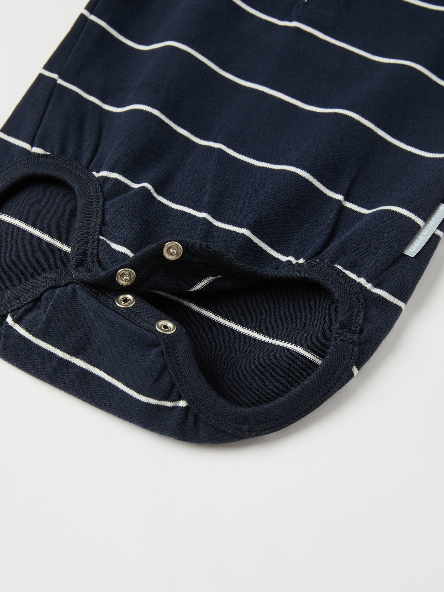 Striped Polo Shirt Babygrow from the Polarn O. Pyret baby collection. Ethically produced kids clothing.