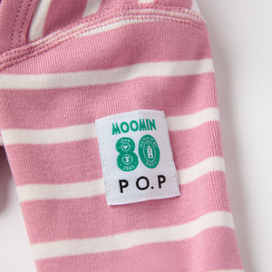 Striped Moomin Appliqué Babygrow from the Polarn O. Pyret baby collection. Clothes made using sustainably sourced materials.