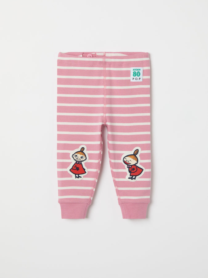 Striped Moomin Baby Leggings from the Polarn O. Pyret baby collection. Clothes made using sustainably sourced materials.