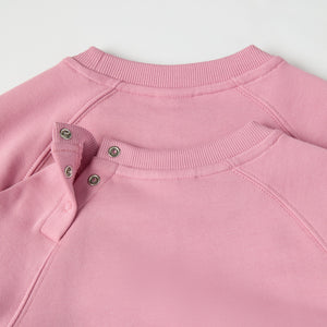 Pink Moomin Appliqué Kids Sweatshirt from the Polarn O. Pyret kidswear collection. Clothes made using sustainably sourced materials.