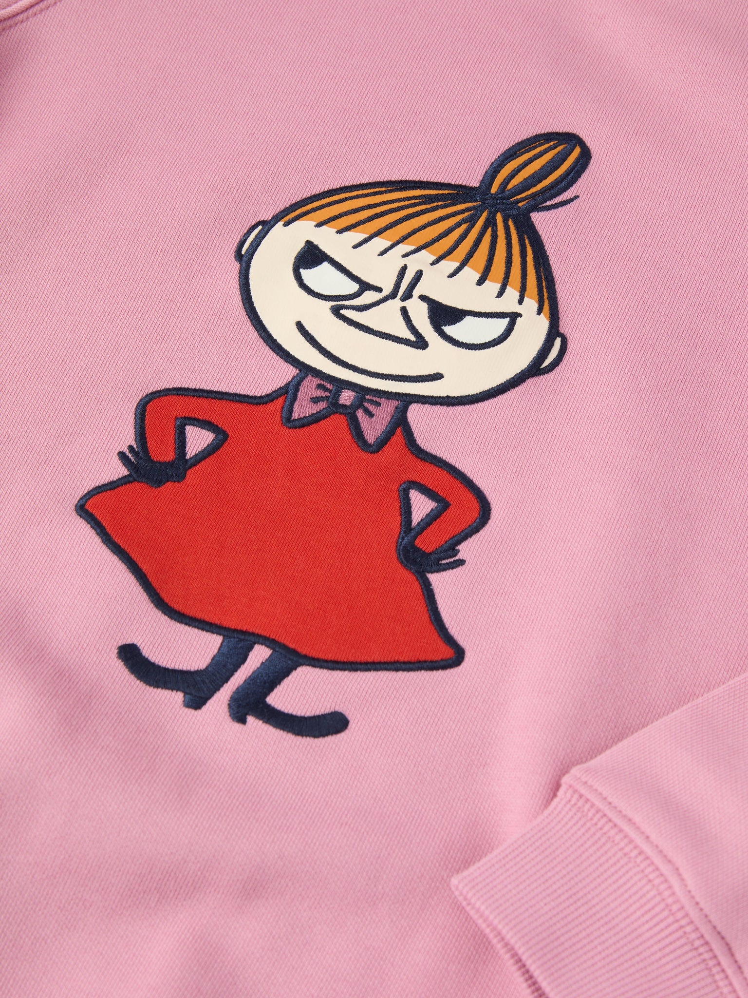 Pink Moomin Appliqué Kids Sweatshirt from the Polarn O. Pyret kidswear collection. Clothes made using sustainably sourced materials.