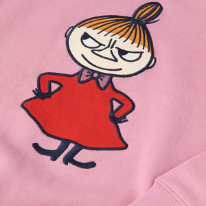 Pink Moomin Appliqué Kids Sweatshirt from the Polarn O. Pyret kidswear collection. Clothes made using sustainably sourced materials.