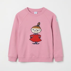 Pink Moomin Appliqué Kids Sweatshirt from the Polarn O. Pyret kidswear collection. Clothes made using sustainably sourced materials.