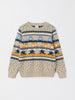 Beige Nordic Animal Kids Jumper from the Polarn O. Pyret kidswear collection. Nordic kids clothes made from sustainable sources.