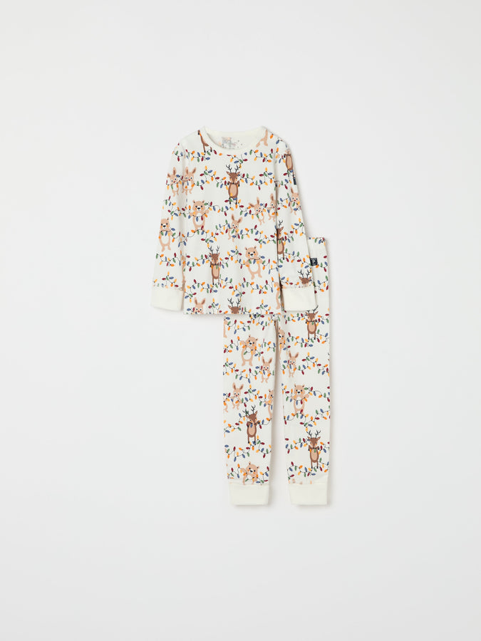 Christmas Lights Kids Pyjamas from the Polarn O. Pyret kidswear collection. Ethically produced kids clothing.