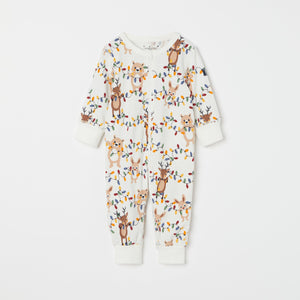 Christmas Lights Baby Sleepsuit from the Polarn O. Pyret baby collection. Clothes made using sustainably sourced materials.