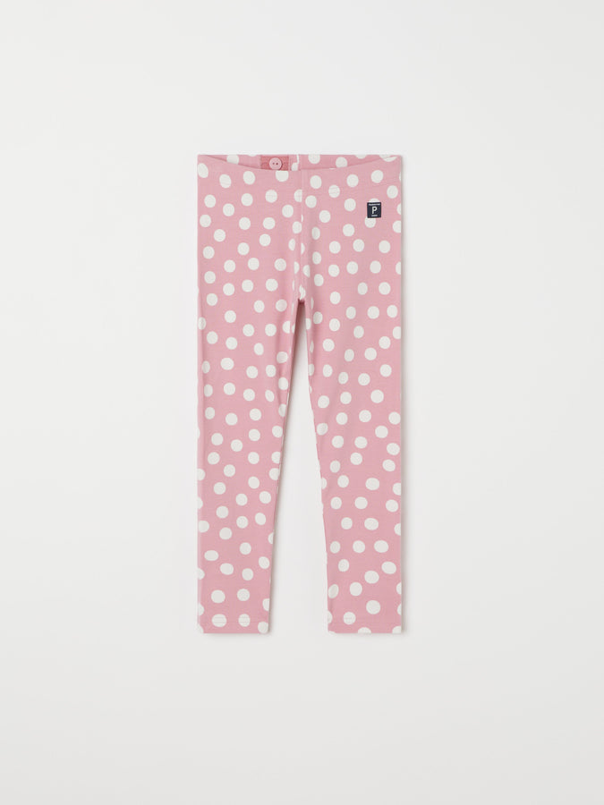 Polka Dot Prink Kids Leggings from Polarn O. Pyret kidswear. Clothes made using sustainably sourced materials.