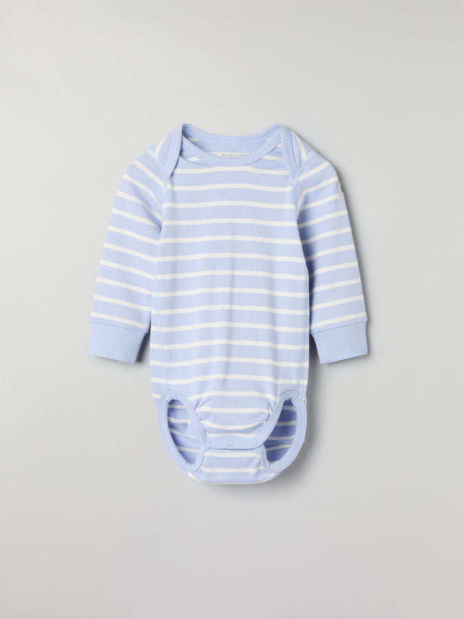 Organic Cotton Striped Baby Bodysuit from the Polarn O. Pyret baby collection. Nordic kids clothes made from sustainable sources.