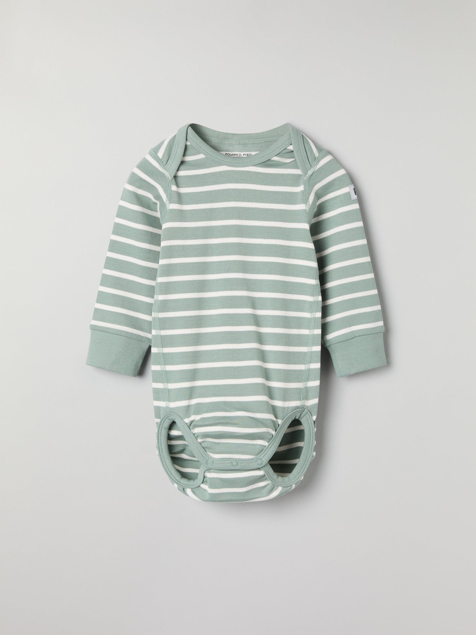 Organic Cotton Striped Baby Bodysuit from the Polarn O. Pyret baby collection. Ethically produced kids clothing.