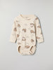 Bear Print Ribbed Babygrow from the Polarn O. Pyret baby collection. Nordic kids clothes made from sustainable sources.