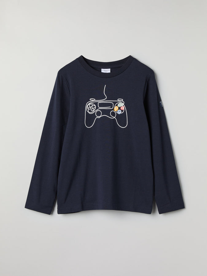 Gamer Print Kids Top from Polarn O. Pyret kidswear. Ethically produced kids clothing.