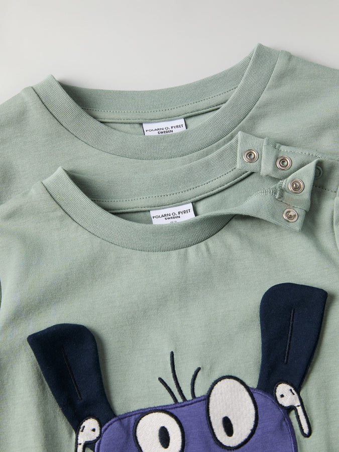 Dog Print Kids Top from Polarn O. Pyret kidswear. Ethically produced kids clothing.