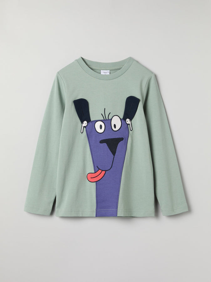 Dog Print Kids Top from Polarn O. Pyret kidswear. Ethically produced kids clothing.