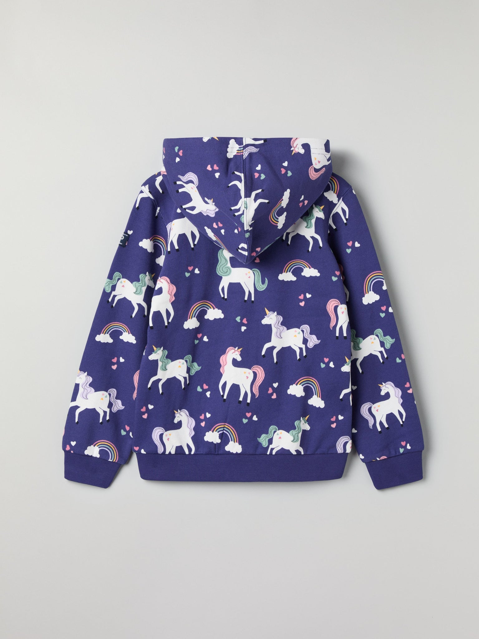 Unicorn Print Kids Hoodie from Polarn O. Pyret kidswear. Nordic kids clothes made from sustainable sources.