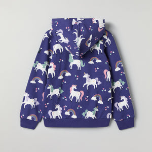 Unicorn Print Kids Hoodie from Polarn O. Pyret kidswear. Nordic kids clothes made from sustainable sources.