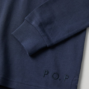 Blue Long Sleeve Polo Top from Polarn O. Pyret kidswear. Ethically produced kids clothing.