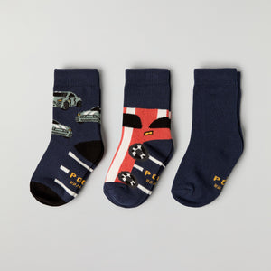 Three Pack Kids Socks from Polarn O. Pyret kidswear. Ethically produced kids clothing.