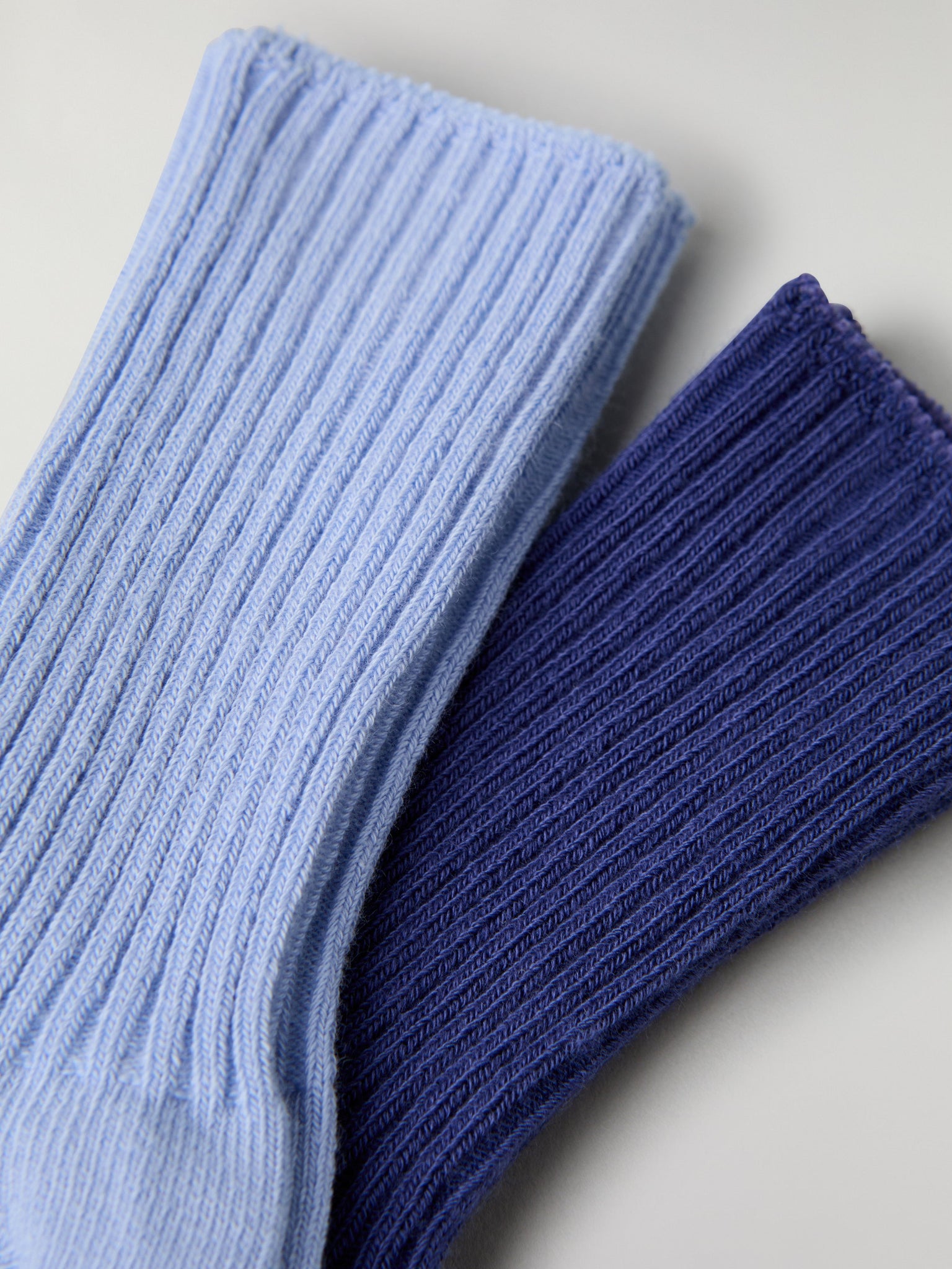 Two Pack Baby Socks in blue from the Polarn O. Pyret baby collection. Ethically produced kids clothing.