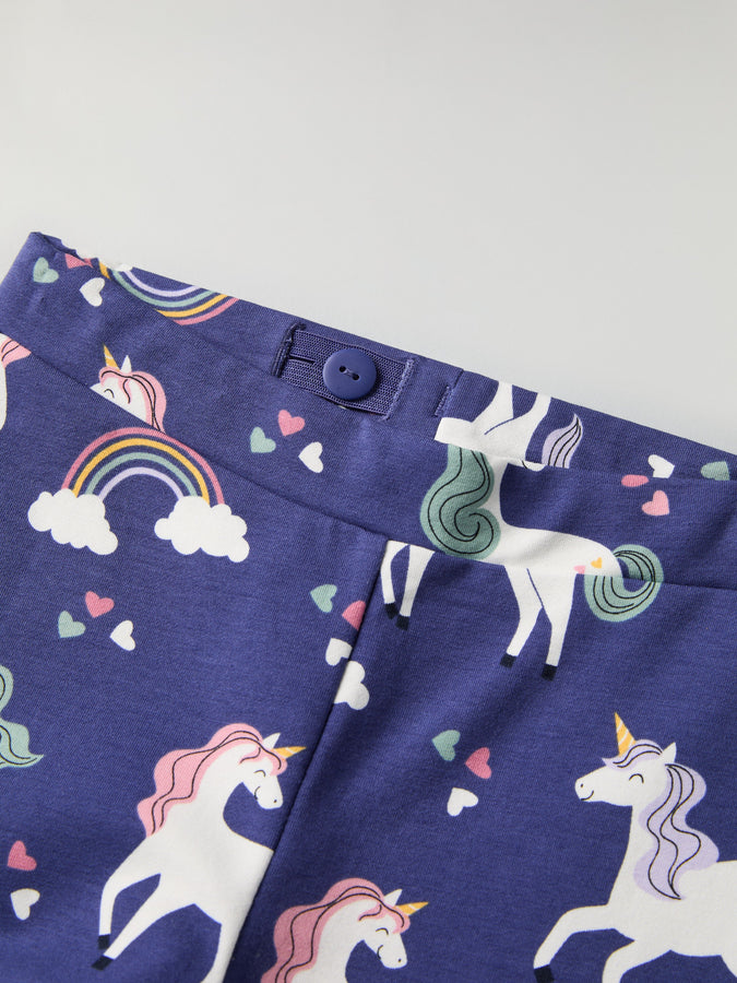 Unicorn Print flared Kids Joggers from Polarn O. Pyret kidswear. Clothes made using sustainably sourced materials.