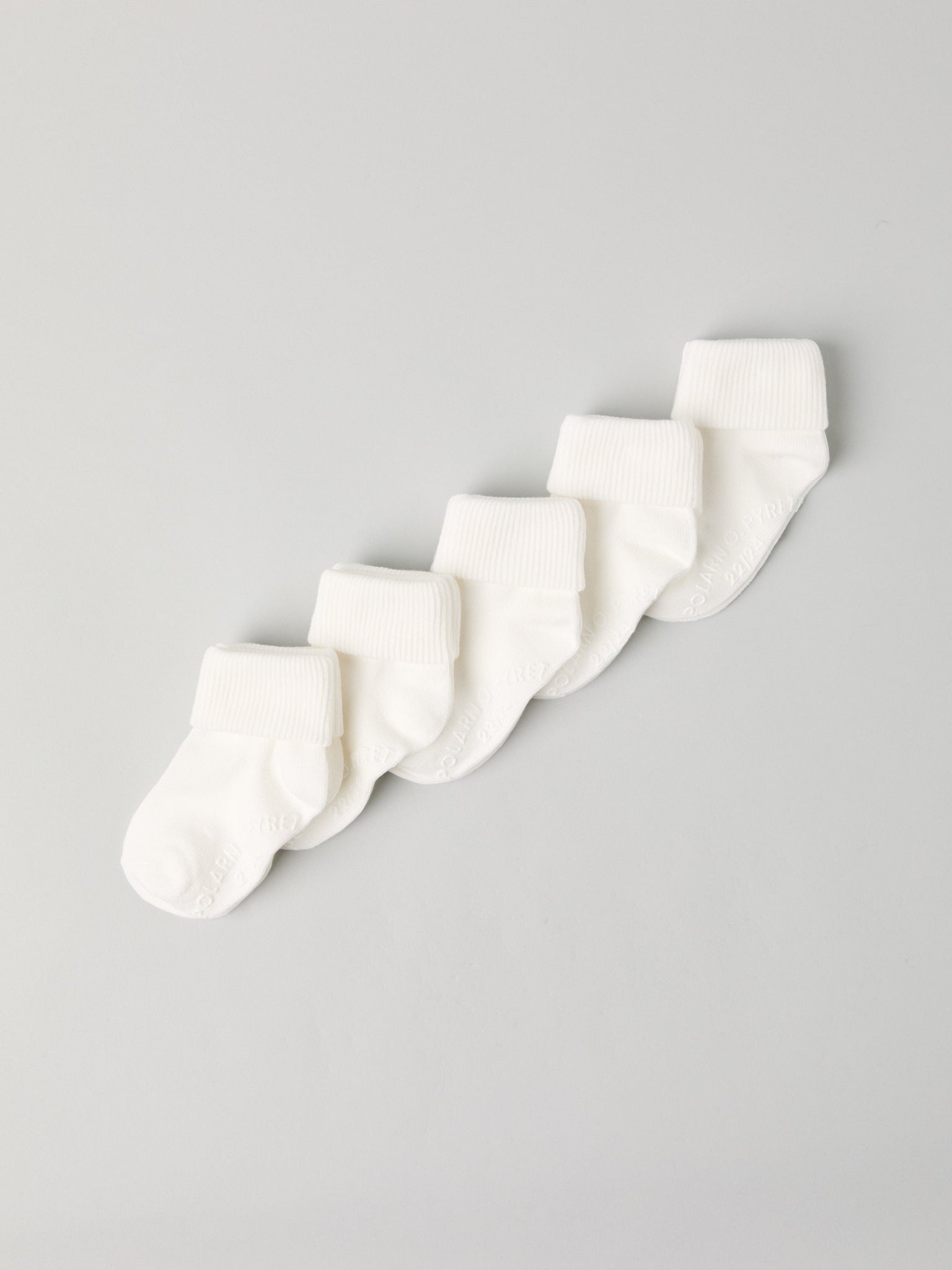 Five Pack White Kids Socks from Polarn O. Pyret kidswear. Ethically produced kids clothing.