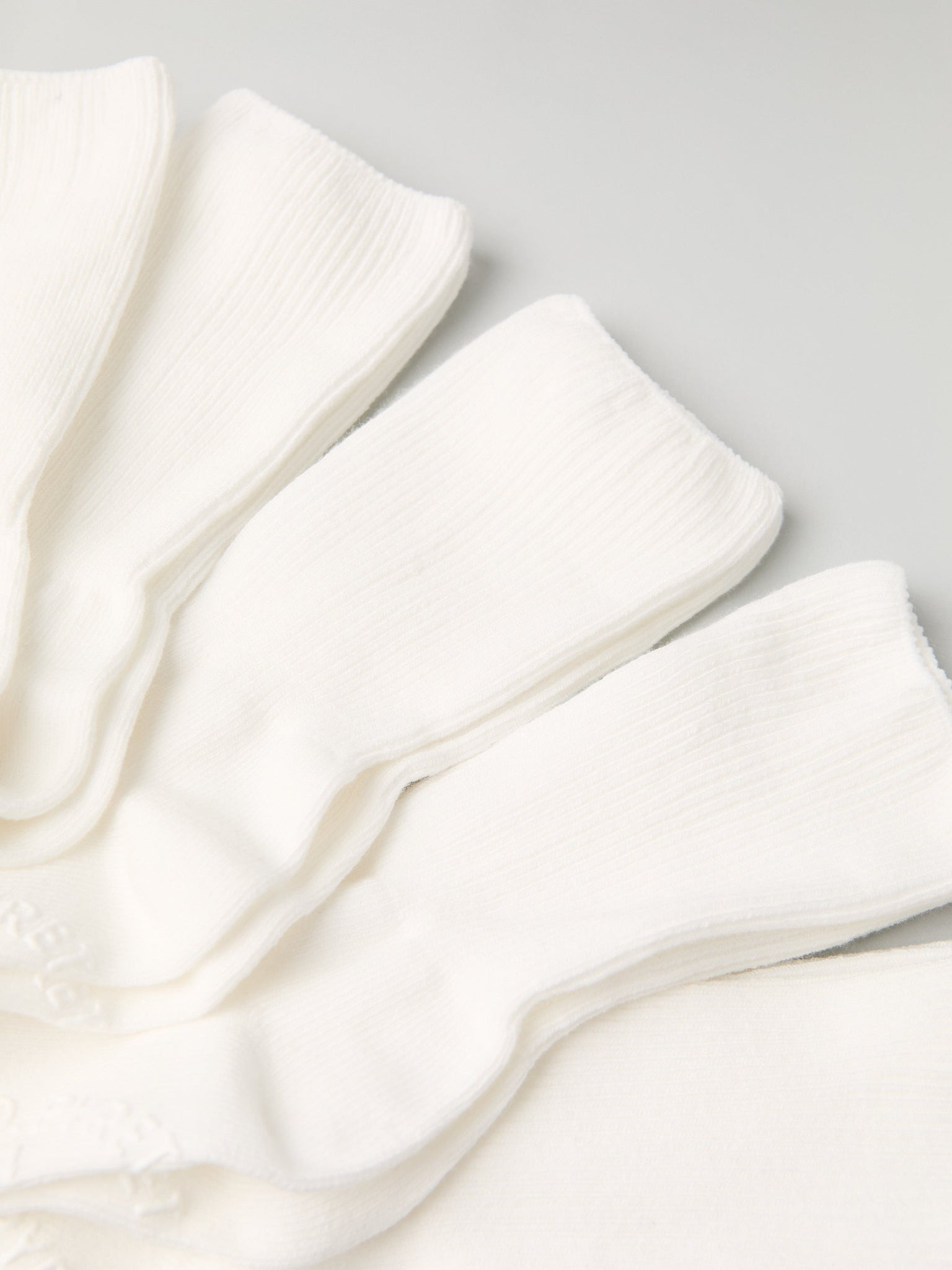 Five Pack White Kids Socks from Polarn O. Pyret kidswear. Ethically produced kids clothing.