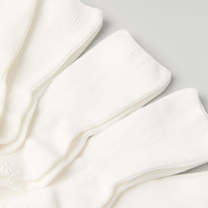 Five Pack White Kids Socks from Polarn O. Pyret kidswear. Ethically produced kids clothing.