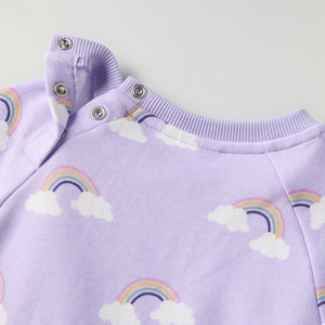 Rainbow Print Kids Sweatshirt Dress from Polarn O. Pyret kidswear. Ethically produced kids clothing.