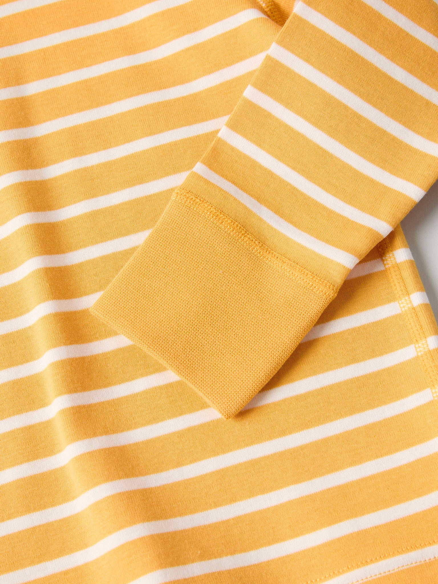 Organic Cotton Striped Yellow Kids Top from Polarn O. Pyret kidswear. Ethically produced kids clothing.