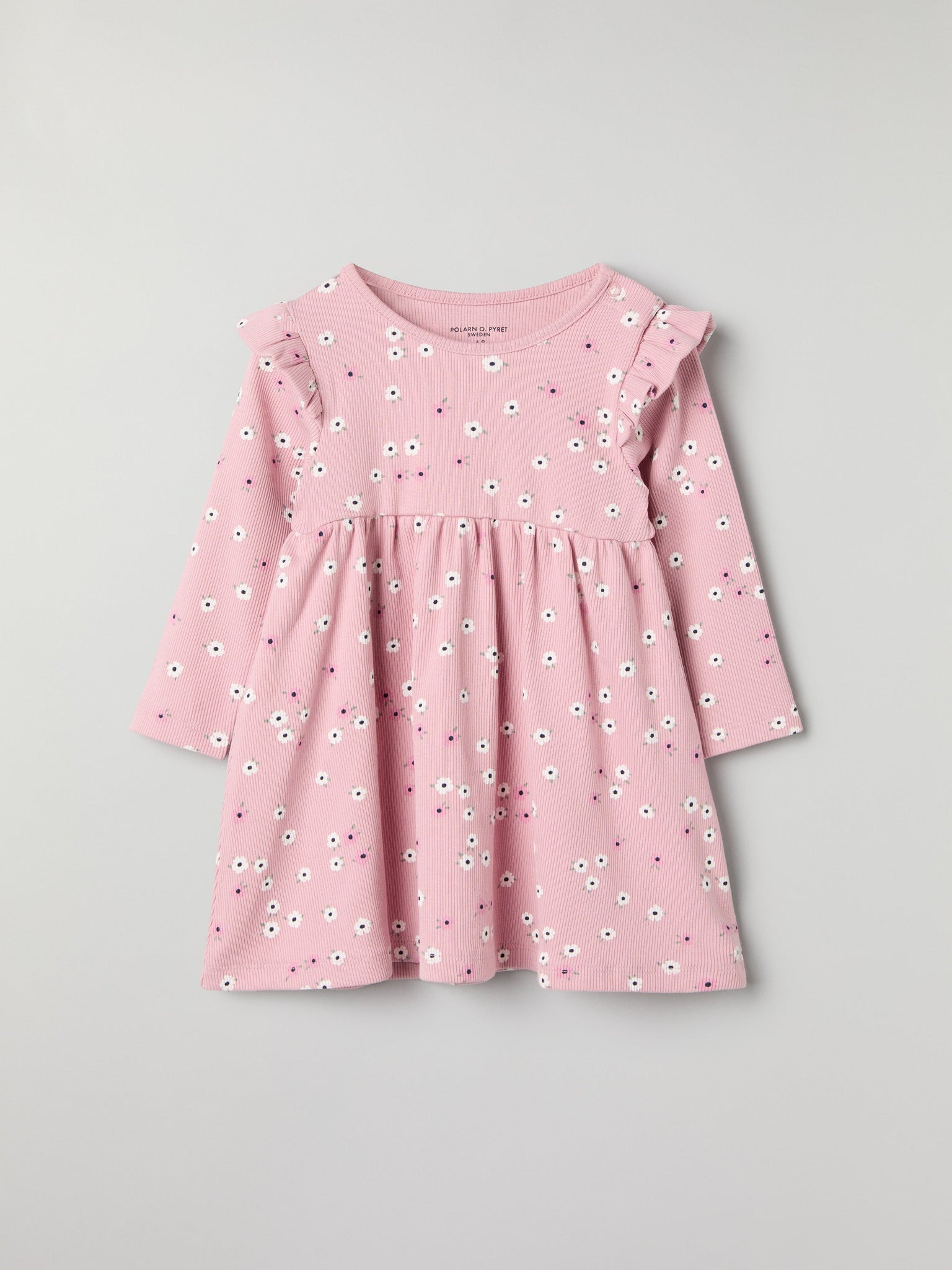 Floral Print Baby Dress from the Polarn O. Pyret baby collection. Ethically produced kids clothing.