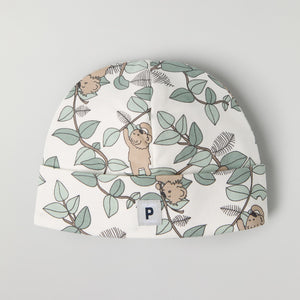 Koala Print Baby Beanie Hat from the Polarn O. Pyret baby collection. Nordic kids clothes made from sustainable sources.