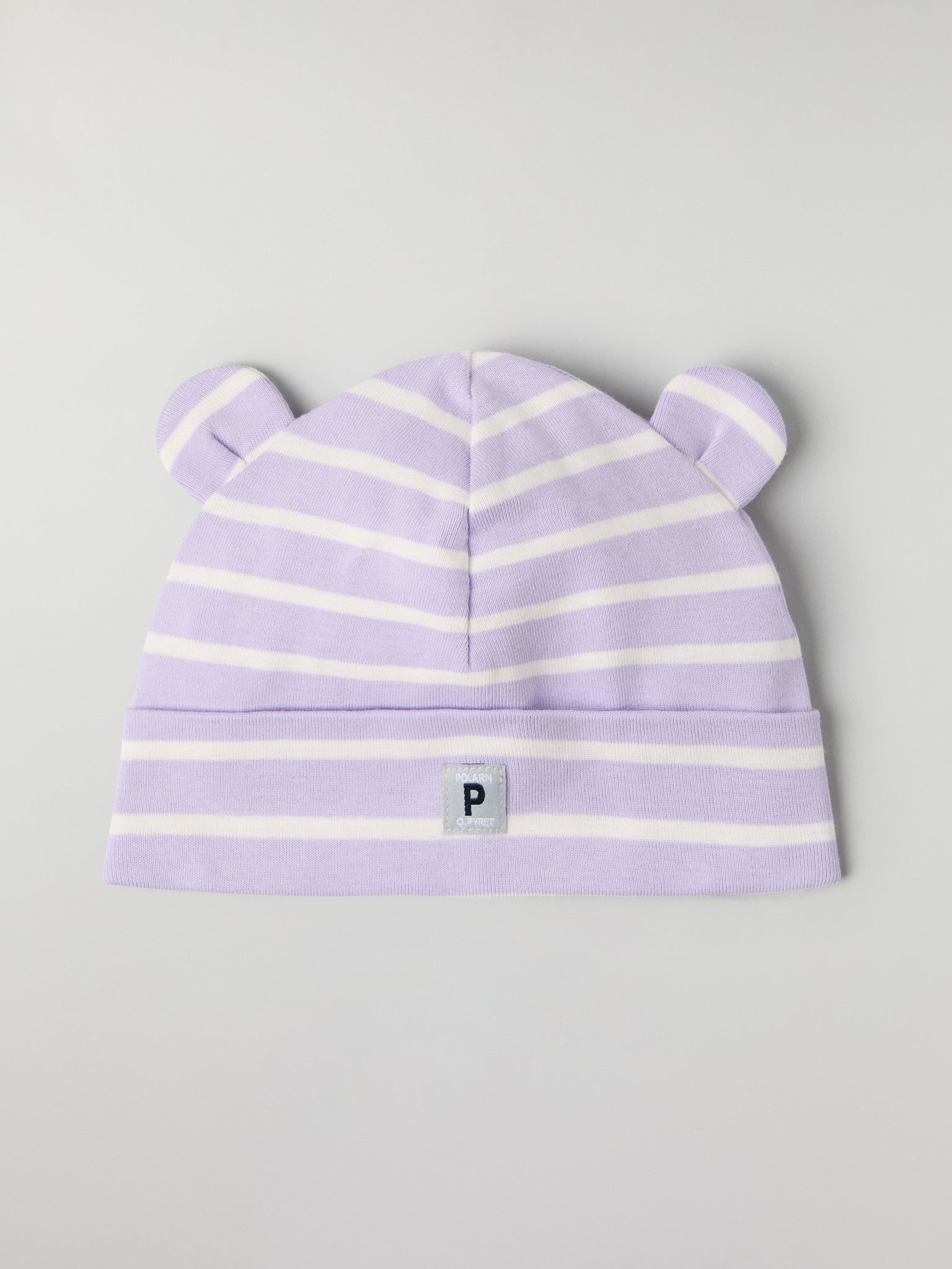 Striped Organic Cotton Baby Hat from the Polarn O. Pyret baby collection. Ethically produced kids clothing.