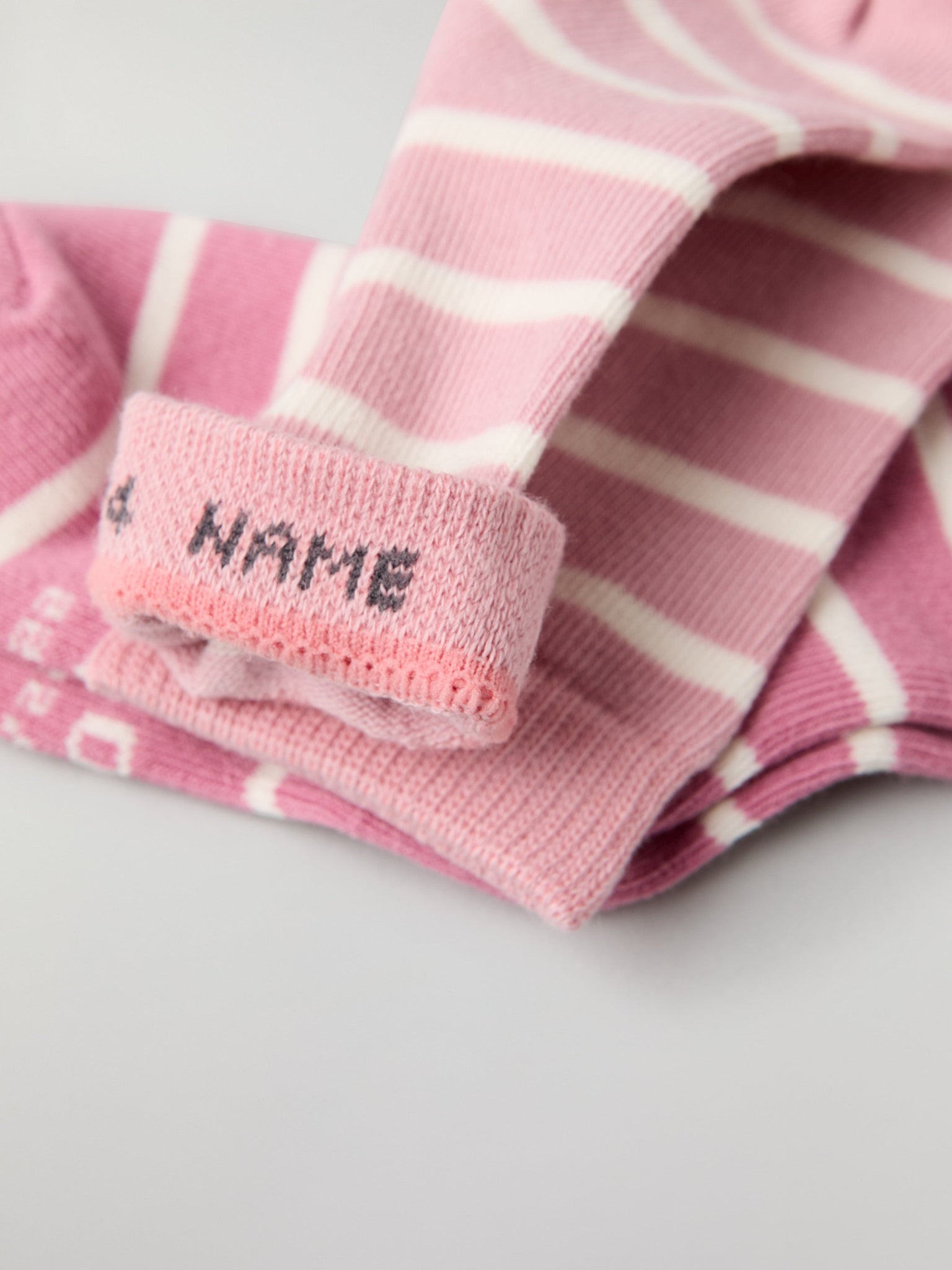 Two Pack Pink Striped Kids Socks from Polarn O. Pyret kidswear. Ethically produced kids clothing.