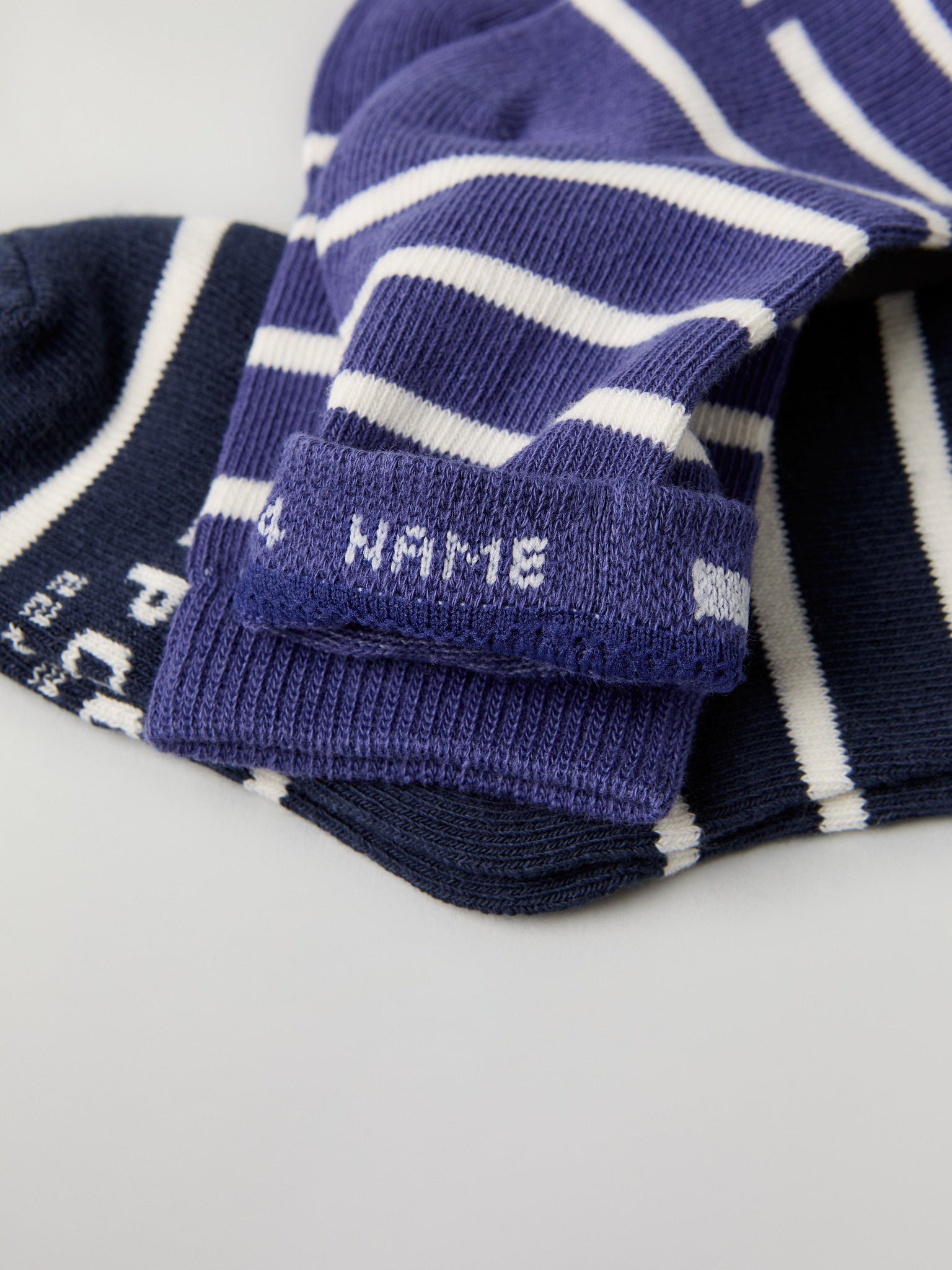 Two Pack Blue Striped Kids Socks from Polarn O. Pyret kidswear. Nordic kids clothes made from sustainable sources.