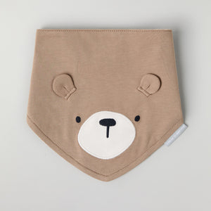 Organic Cotton Bear Applique Baby Bib from the Polarn O. Pyret baby collection. Ethically produced kids clothing.