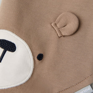 Organic Cotton Bear Applique Baby Bib from the Polarn O. Pyret baby collection. Ethically produced kids clothing.