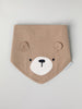 Organic Cotton Bear Applique Baby Bib from the Polarn O. Pyret baby collection. Ethically produced kids clothing.