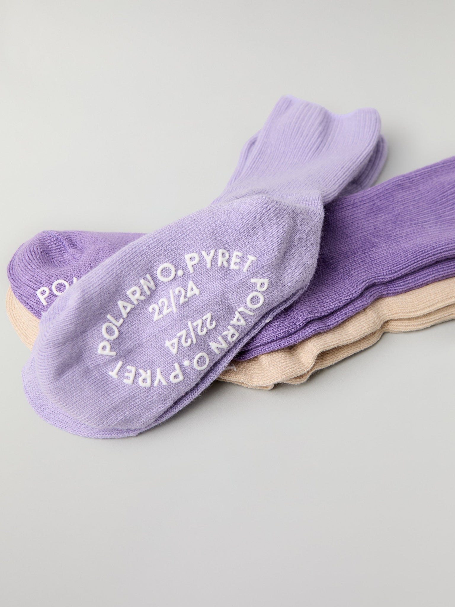 Three Pack Antislip Kids Socks from Polarn O. Pyret kidswear. Nordic kids clothes made from sustainable sources.