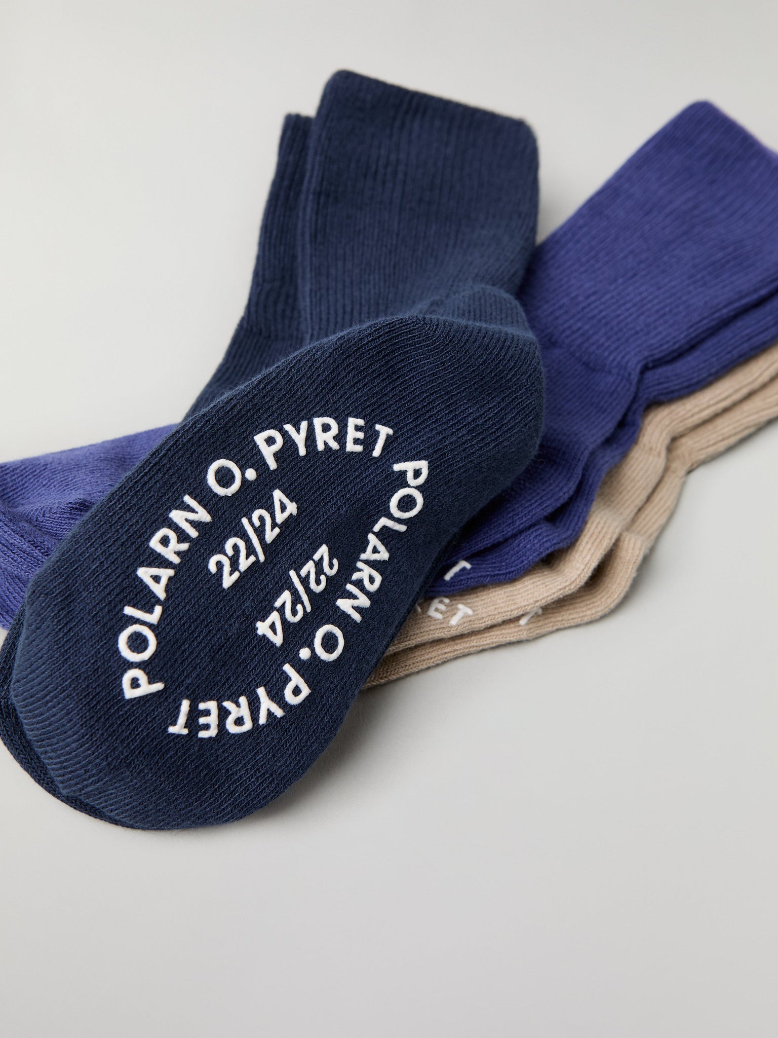 Three Pack Antislip Kids Socks from Polarn O. Pyret kidswear. Ethically produced kids clothing.