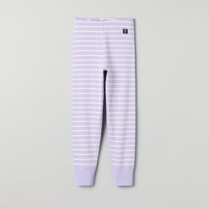 Purple Striped Kids Leggings from Polarn O. Pyret kidswear. Nordic kids clothes made from sustainable sources.