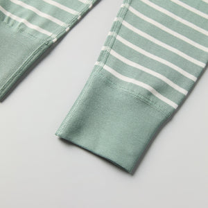 Green Striped Kids Leggings from Polarn O. Pyret kidswear. Clothes made using sustainably sourced materials.