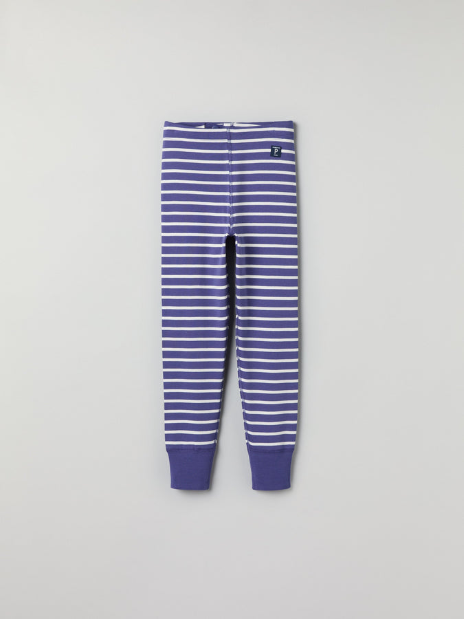 Blue Striped Kids Leggings from Polarn O. Pyret kidswear. Ethically produced kids clothing.