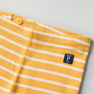 Yellow Striped Kids Leggings from Polarn O. Pyret kidswear. Clothes made using sustainably sourced materials.