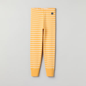 Yellow Striped Kids Leggings from Polarn O. Pyret kidswear. Clothes made using sustainably sourced materials.