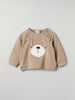 Bear Applique Baby Sweatshirt from the Polarn O. Pyret baby collection. Clothes made using sustainably sourced materials.