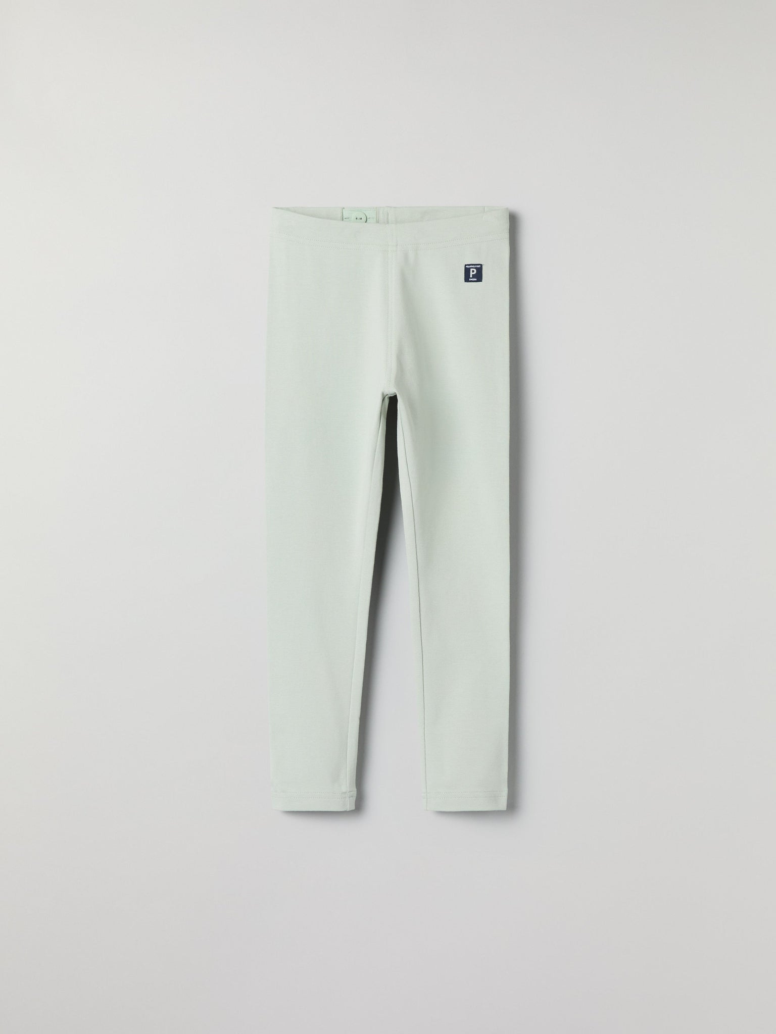 Green Organic Cotton Kids Leggings from Polarn O. Pyret kidswear. Ethically produced kids clothing.