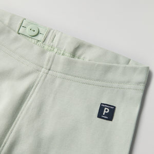 Green Organic Cotton Kids Leggings from Polarn O. Pyret kidswear. Ethically produced kids clothing.