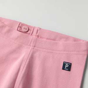 Pink Organic Cotton Kids Leggings from Polarn O. Pyret kidswear. Clothes made using sustainably sourced materials.