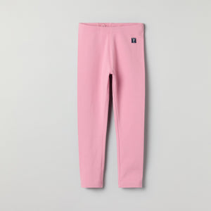 Pink Organic Cotton Kids Leggings from Polarn O. Pyret kidswear. Clothes made using sustainably sourced materials.