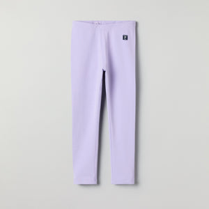 Purple Organic Cotton Kids Leggings from Polarn O. Pyret kidswear. Nordic kids clothes made from sustainable sources.