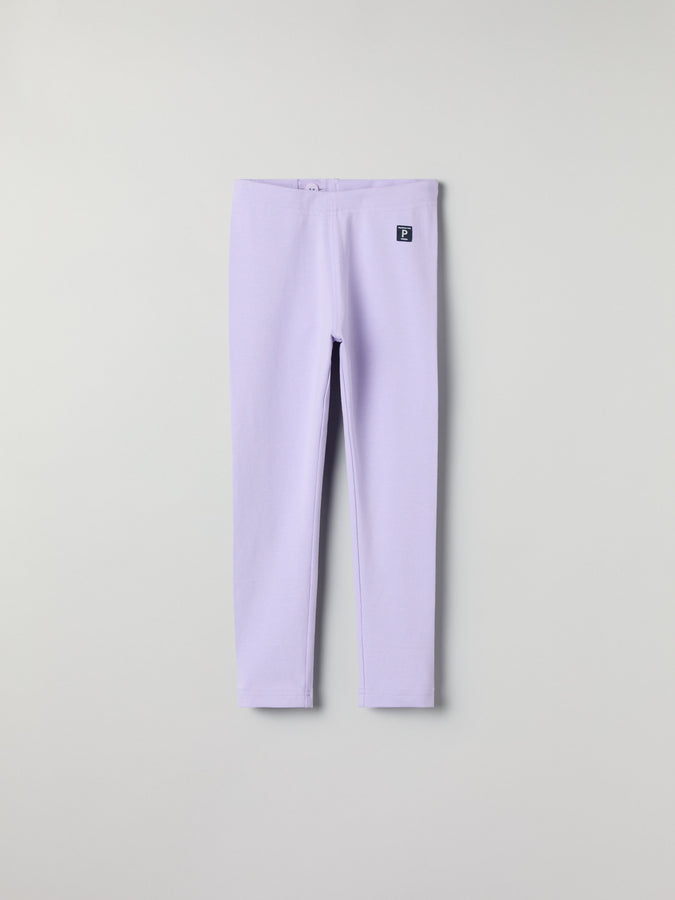 Purple Organic Cotton Kids Leggings from Polarn O. Pyret kidswear. Nordic kids clothes made from sustainable sources.